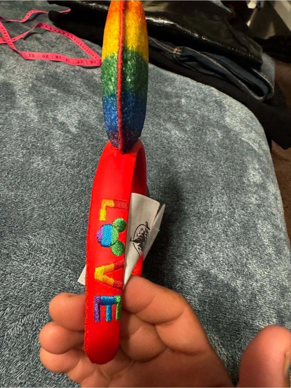 Disney Rainbow Sequin Ear Headband - Red Band